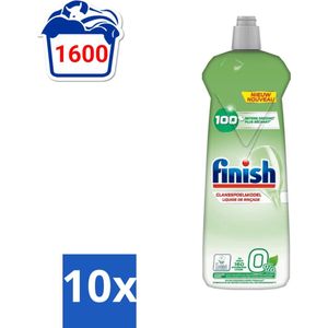 Finish Eco - Glansspoelmiddel - 0% Schadelijke Ingrediënten - Tot 160 Afwasbeurten - 800ml - Bulkverpakking - 10 stuks