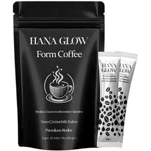 Hana Glow Form Koffie - Detox Dieet met Hinbiba (Cichorei) - Guarana - Bromelaïne en Spirulina - Energieverhoging - Bron van antioxidanten - Versnelling van het metabolisme - Unieke smaak - 3gr x 30 stuks = 90 gr = herbamina