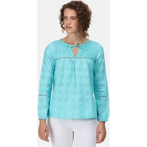 Het Regatta Calluna shirt met ruime mouwen - dames - Coolweave - katoen - Felblauw