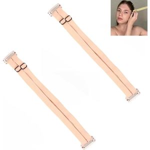 Verstelbare facelift banden met clips - 2 stuks - oogleden lift haarband voor vrouwen - abrikoos Facelift tape