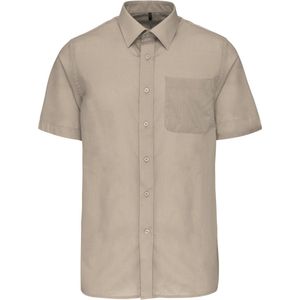 Overhemd Heren 3XL Kariban Korte mouw Beige 65% Polyester, 35% Katoen