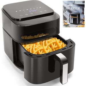 Taylor Swoden Smartheat - Airfryer 6,5L - Met Venster - Dual Heating - Heteluchtfriteuse - 1800W - 8 Automatische Programma's - Inclusief Receptenboek - Zwart