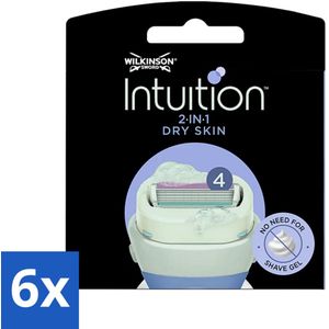 6 x Wilkinson Sword - Navulmesjes - Intuition Mesjes Dry Skin - Verzachtend - 3 mesjes - Scheermesjes - Droge Huid - Scheermes - Scheerapparaat - Wilkinson Intuition