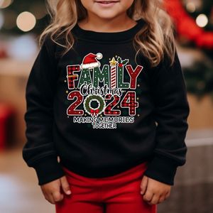 Kersttrui voor kinderen-family christmas 2024 making memories together-leuke kerst sweater voor het schooldiner-Maat 56