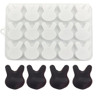 Vorm konijntje siliconen chocolade 24 verdiepingen bakvorm voor het maken van chocolade fondant koekjes cake - 32 x 40 mm