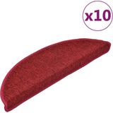 vidaXL - Trapmatten - Bordeaux - Halfrond - 10 stuks - 56x17x3 cm