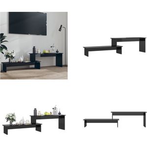vidaXL Tv-meubel 180x30x43 cm spaanplaat hoogglans zwart - Tv-meubel - Tv-meubels - Tv-meubelen - Tv-meubilair