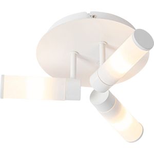 QAZQA bath - Moderne Plafondlamp - 3 lichts - Ø 28.5 cm - Wit - Buitenverlichting