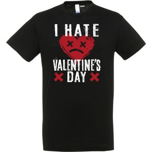 T-shirt I Hate Valentines Day | valentijn cadeautje voor hem haar | valentijn | valentijnsdag cadeau | Zwart | maat 4XL