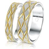 Lucardi - Capri - Ring - Zilver- en Goudkleurig - Staal