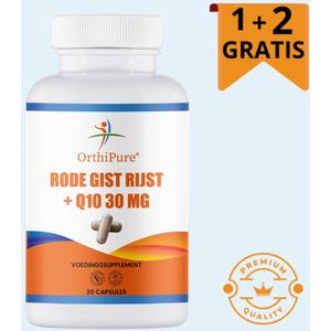 OrthiPure - Rode Gistrijst - Q10 - 30mg - 30 capsules - 1+2 Gratis - Monacoline K -zonder statines - cholesterol verlagen zonder bijwerkingen