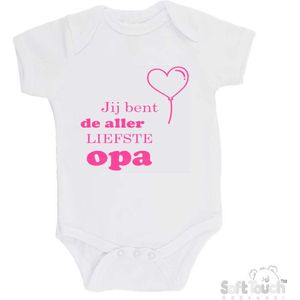 100% katoenen Romper ""Jij bent de allerliefste opa"" Meisjes Katoen Wit/roze Maat 56/62