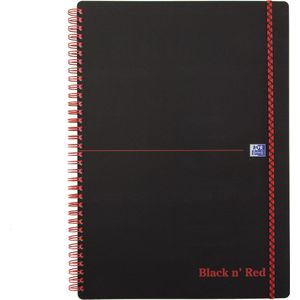 Oxford Black n' Red - Notitieboek - A4 - Gelijnd - 90g - Softcover - Zwart