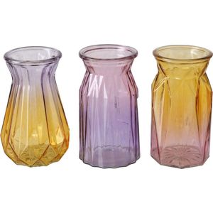 Boltze Home Vaas Shady glas 2-kleurig lila/oranje H15cm Dia9cm