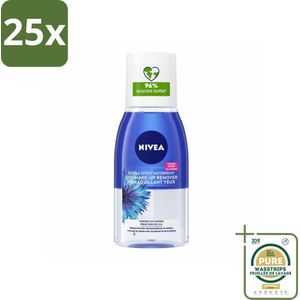 25 x NIVEA – Oogmake-up Remover – Double Effect Waterproof – 125 ml - Grootverpakking - Oogmake-up Verwijderen - Waterproof Mascara Verwijderen - Oogmake-up Remover - Gevoelige Ogen - Wimpers Beschermen