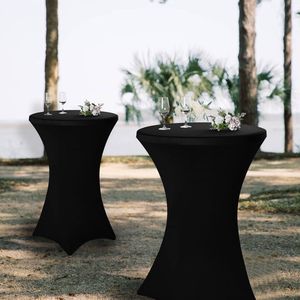 Unyqoos ® Elegante Stretch Tafelhoezen Set van 3 voor Ronde Bistrotafels - Zwart