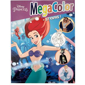 Megacolor - Disney Princess - Extra dik! kleurboek met +/- 120 kleurplaten en 1 stickervel met 25 stickers - disney prinsessen - knutselen - kleuren - tekenen - creatief - verjaardag - kado - cadeau