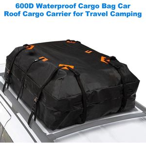 Daktas - Dakkoffer - opvouwbare auto tas - 566L dakkoffer - dak tas auto - opvouwbare reistas autodak waterafstotend - ZWART