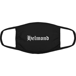 Helmond mondkapje | gezichtsmasker | bescherming | bedrukt | logo | Zwart mondmasker van katoen, uitwasbaar & herbruikbaar. Geschikt voor OV