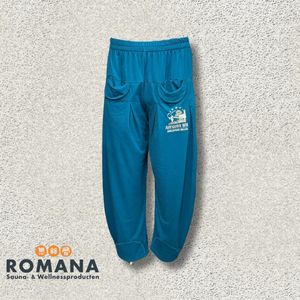 Romana Products - Aufguss Kleding - Sauna Broek - Petrol - Maat 89cm - Loungebroek - Pofbroek - Comfort - Aufguss WM