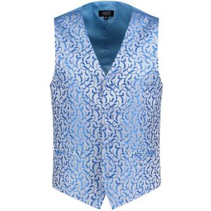 Gents - Gilet heren - Gilet - Polyblend - Zilver-Blauw - Maat 46/M