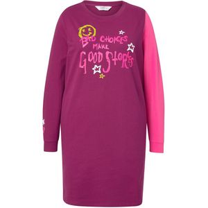Angel of Style Angel of Style - Dames - Lang sweatshirt Loose Fit 1 mouw in roze - Magnoliarood - Maat 42