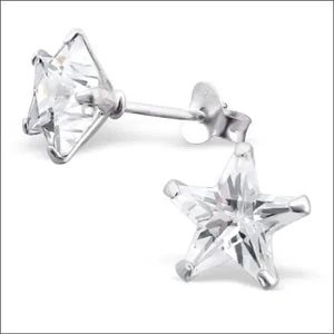 Aramat jewels ® - Zilveren zirkonia oorbellen ster transparant 4mm