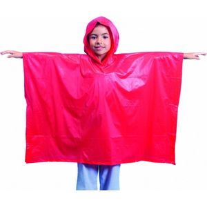 4x stuks Kinder regen ponchos rood