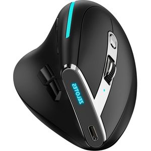 Wireless Optical Vertical Mouse 2.4G Blue-Tooth Full Colour Light - 8 Program Keys - Five DPI - Gaming Mouse with 730mAh Lithium Battery - White