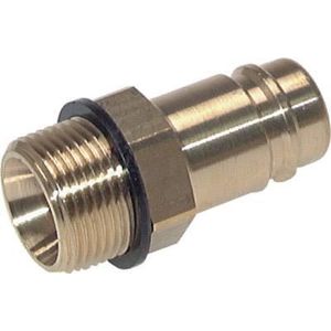Messing DN 19 Luchtkoppeling Insteeknippel G 3/4 inch Buitendraad Double Shut-Off - CLP19-M-B-SV-034