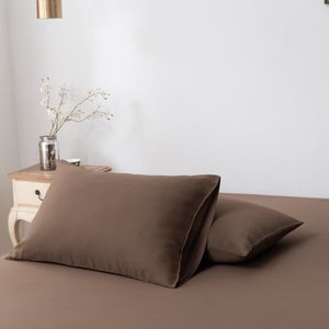 Bamboe kussenslopen Coffee Brown donkerbruin 60x70 cm – Set van 2, zacht, ademend & duurzaam | Boomba Bamboo®
