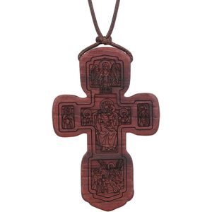 Houten Orthodoxe Kruis Hanger Ketting voor Christenen