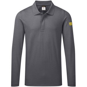 Portwest - AS23 - Polo - Grijs - Lange Mouw - Antistatisch