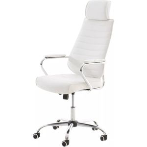 In And OutdoorMatch Premium Bureaustoel Sigfrido Jeremie - 100% polyurethaan - Wit - Op wielen - Ergonomische bureaustoel - Voor volwassenen - In hoogte verstelbaar