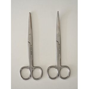 Belux Surgical Instruments / set van 2 Tandheelkundig Metzenbaum prepareerschaar RVS recht & cvd 15 cm