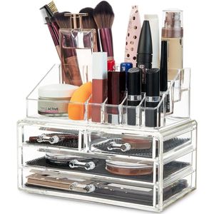Make-up organizer, make-up plank organizer, cosmetica organizer met schuifladen, maat L Make-up organizer, make-up plank organizer, cosmetica organizer met schuifladen, size L