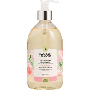 Gecertificeerd biologisch Franse Marseille vloeibare zeep Roos van Grasse - reinigt mild - amandel olie 500ml