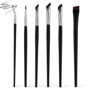 6pcs Oblique Eyeliner Brush Set - Precision Eyeliner - Eyebrows Makeup Brush Set - Ultra Flat Thin Brush voor Beauty Cosmetic Tool Make Up