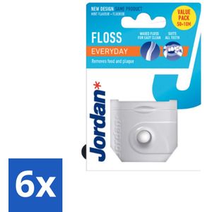 Jordan - Floss Everyday - Tandfloss - 60 meter - Voordeelverpakking - 6 stuks