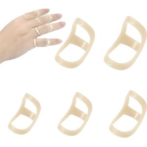 Allecto plus - 5-delige vinger spalk voor vinger ondersteuning en bescherming - orthopedische brace voor vingergewrichten - mallet vinger fixatie (maten 3,4,5,6,7)