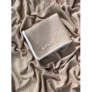 MAK40 – Biologische Babydeken – Babydekens - Babykamer - Beddengoed - Mokka - Licht Bruin - Ledikant Piqué & Mousseline – 100x120 cm – 100% Katoen – Wiegdeken - Multifunctioneel – OEKO-TEX & GOTS - Cadeau - Geboorte