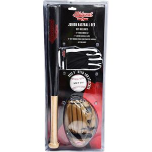 Midwest - Honkbalset Junior - Zwart/bruin/crème - 4-delig