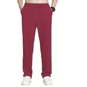 Bovista Linnen Broek Heren - Zomerbroek - Volwassenen - Lange Broek - Pantalon - Strandbroek - Zomer - Ibiza Stijl - Bordeauxrood - Maat S