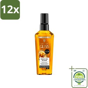 Gliss - Hair Repair - Oil Elixer - Ultiem Haarherstel en Glans - Voordeelverpakking - 12 stuks - Haar herstel - Haarolie
