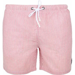 Suitable Zwembroek Stripe Seersucker Rood - Maat M - Heren zwemshort - Sneldrogend