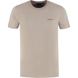 Ballin Amsterdam - Stacked Outline Logo - T-shirt - Taupe - Regular Fit - Korte Mouwen