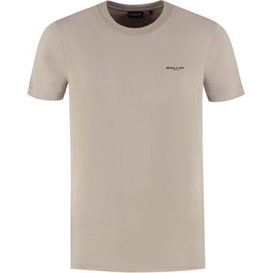 Ballin Amsterdam - Stacked Outline Logo - T-shirt - Taupe - Regular Fit - Korte Mouwen