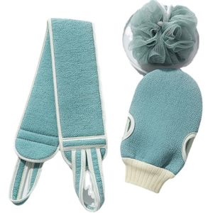 Huishoudelijke artikelen - Familie badscrub - Blauw (set van 3) - Badhanddoek