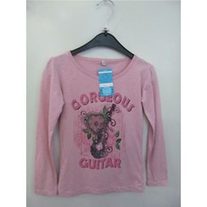Kiddy Goodie shirt longsleeve lichtroze ""Gorgeous Guitar"" maat 110/116