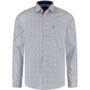 Fellows United Shirt lange mouw mini print st Rust (52.6556 - 152)